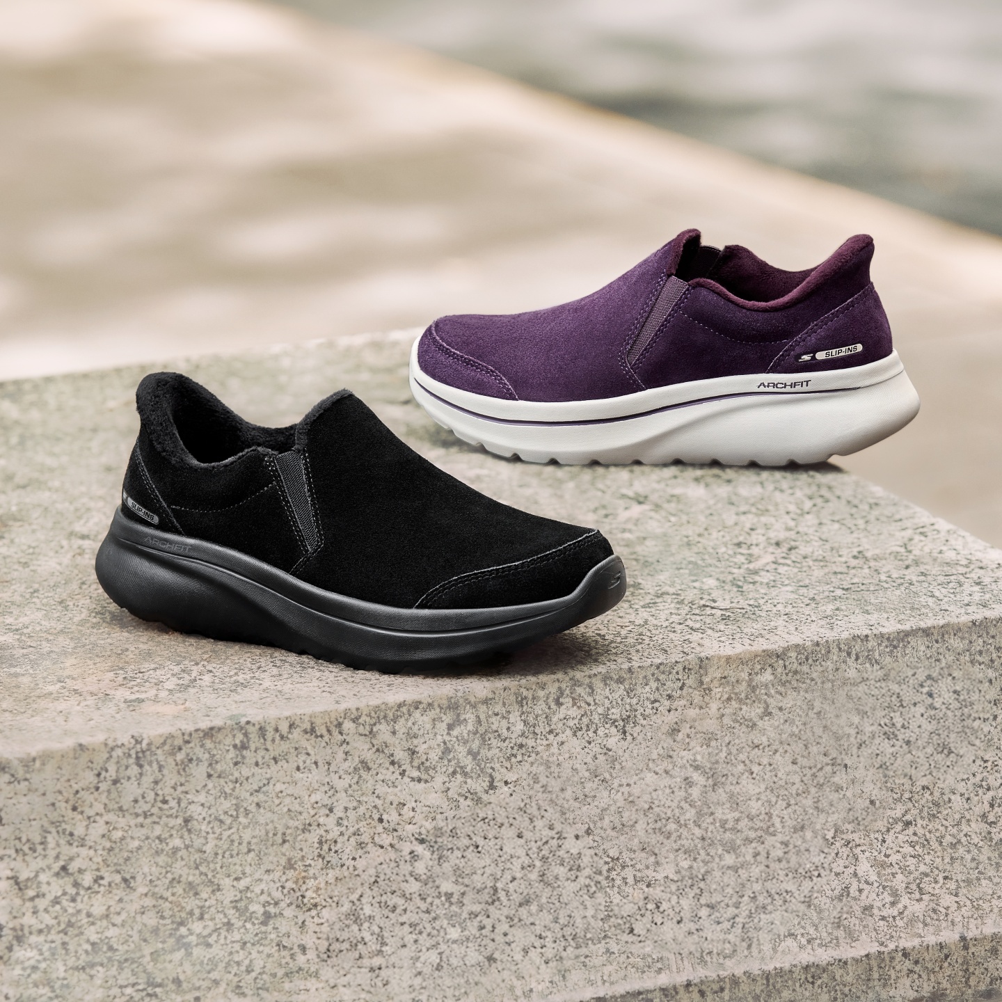 Skechers斯凯奇女士闪穿鞋一脚蹬厚底缓震百搭简约健步鞋125847