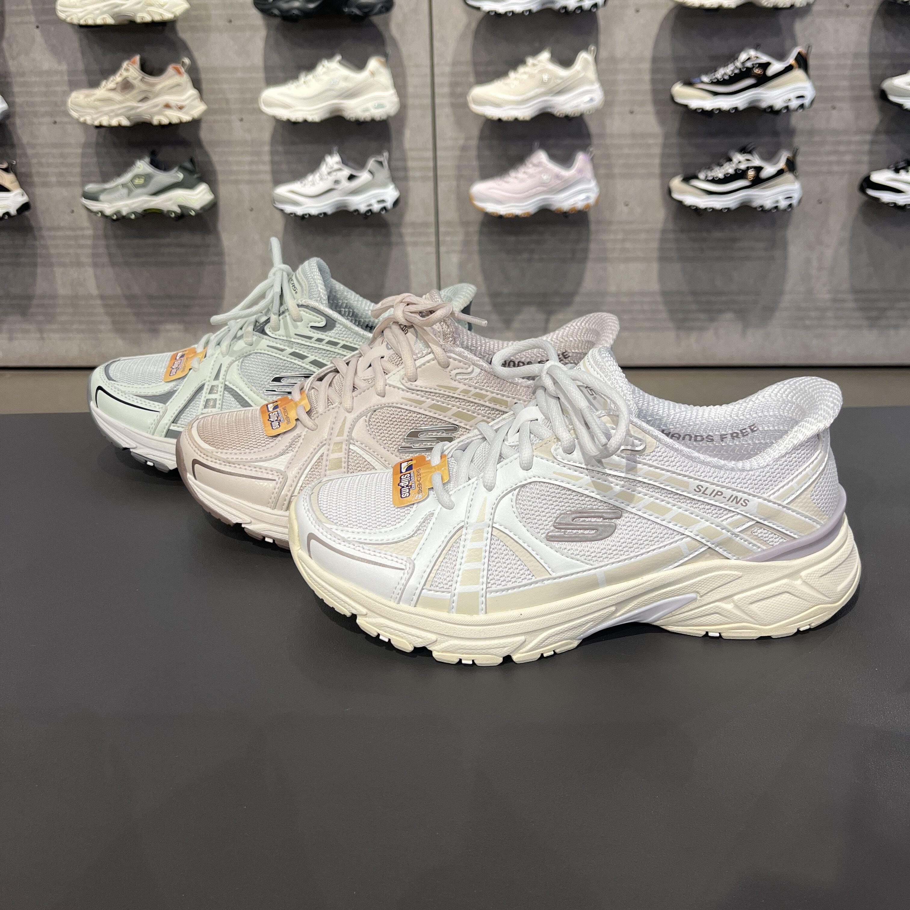 Skechers斯凯奇女鞋一脚蹬闪穿复古百搭缓震厚底运动老爹鞋150713