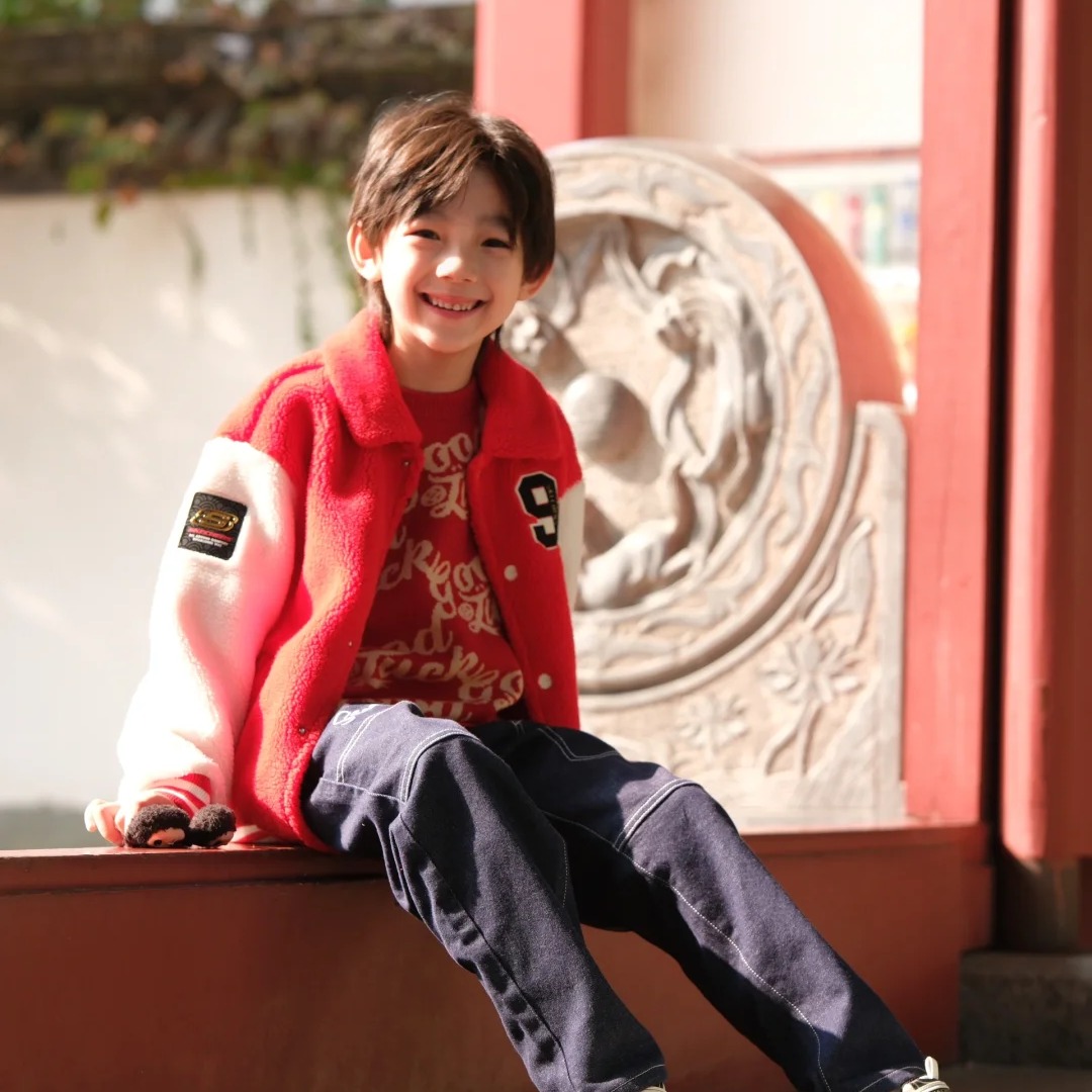 斯凯奇男女童保暖翻领摇粒绒外套