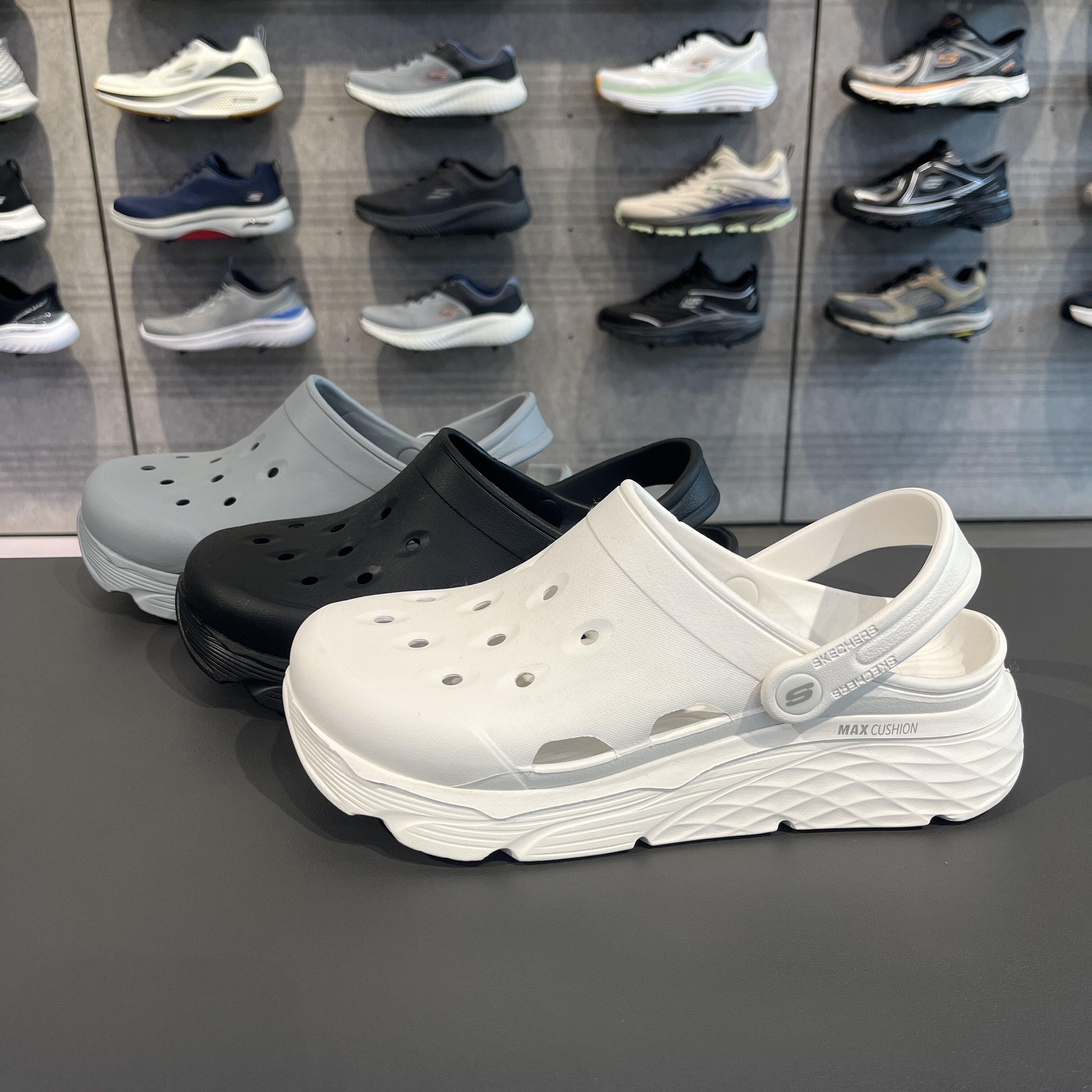 Skechers斯凯奇海豚泡泡鞋男士夏季倍缓震厚底泡泡鞋洞洞鞋243277