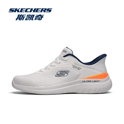 Skechers斯凯奇男士春秋闪穿舒适缓震轻盈一脚蹬休闲运动鞋233033