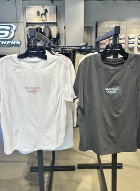 Skechers斯凯奇女士夏季纯色百搭柔软透气休闲短袖T恤衫P326W006