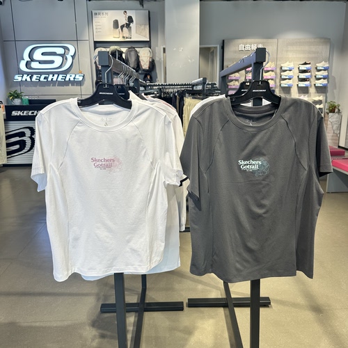 Skechers斯凯奇女士夏季纯色百搭柔软透气休闲短袖T恤衫P326W006