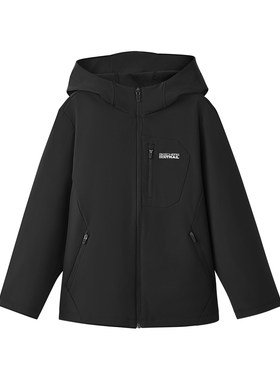 Skechers斯凯奇男女童秋冬舒适保暖宽松百搭梭织连帽外套P126K021