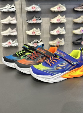 Skechers斯凯奇男童春夏季魔术贴闪灯鞋童趣一脚蹬运动鞋405308L