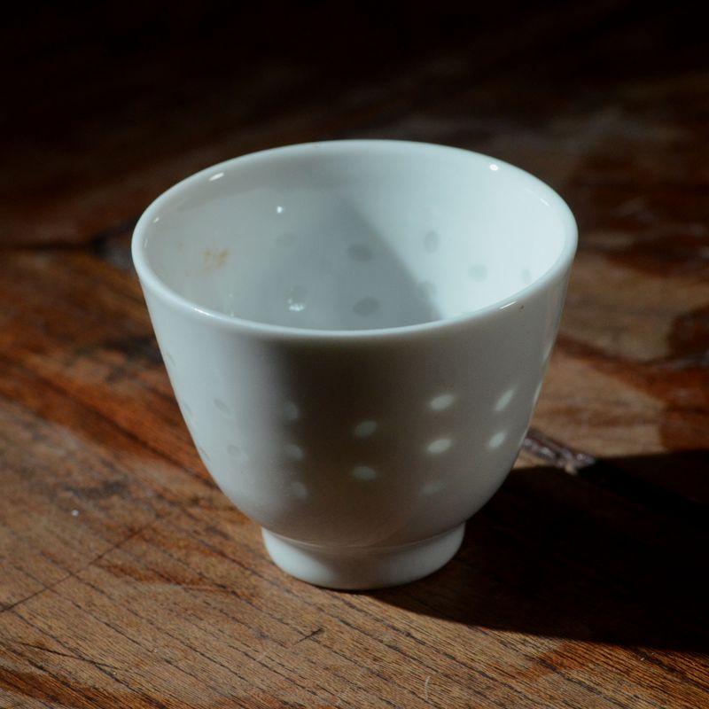 景德镇仿567老厂货白玲珑白瓷茶具茶杯功夫茶家用小酒杯品茗杯