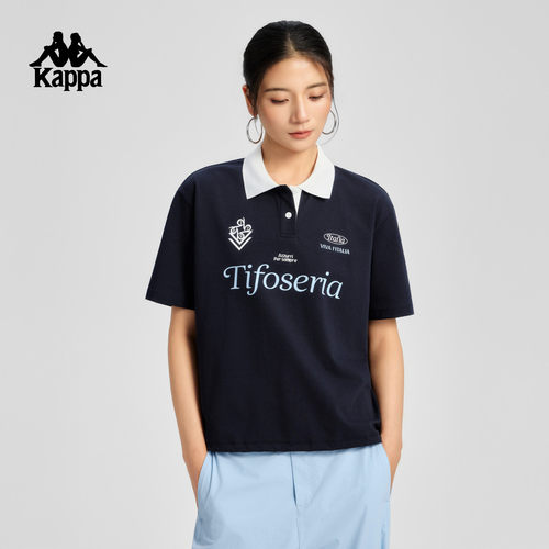 Kappa卡帕背靠背短袖t恤女2026新款亲肤挺阔polo衫休闲运动上衣潮