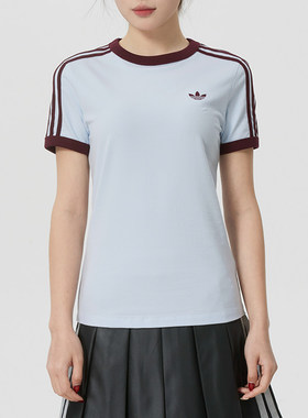 Adidas阿迪达斯三叶草女装2026春季新款3S TEE SLIM短袖T恤KD3684