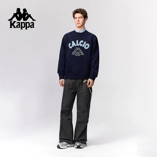 Kappa卡帕男装2026春季新款时尚复古百搭圆领针织套头衫K0G12WT02