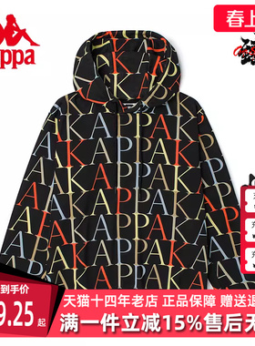 卡帕Kappa Azzurro系列套头帽衫新男女字母印花休闲长袖KAB0KT13