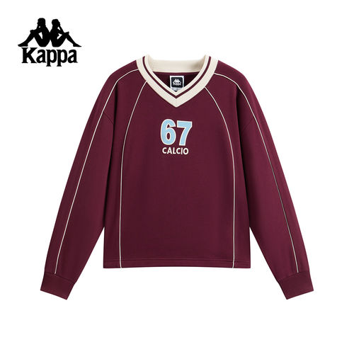 Kappa卡帕女装2026春季新款索罗娜撞色刺绣针织套头衫K0G22WT04
