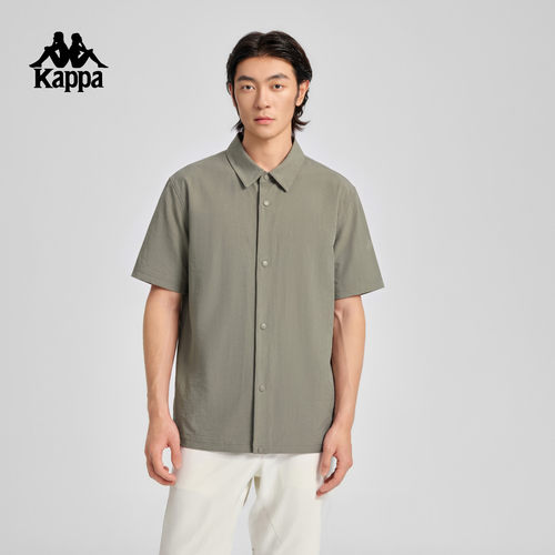 Kappa卡帕男装2026秋季新款翻领上衣运动休闲短袖衬衫K0G52SD50