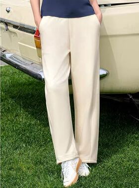 Kappa卡帕女裤夏季新款舒适透气直筒针织休闲裤K0E22AK72