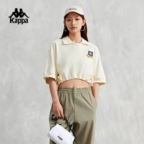 Kappa卡帕女装夏季新款短款动物图案刺绣短袖POLO衫K0E42PD91D