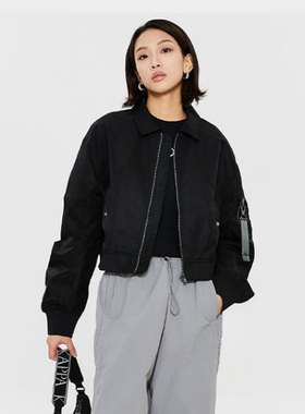 Kappa卡帕女装春季新款美式复古休闲短款运动外套K0E22JJ71