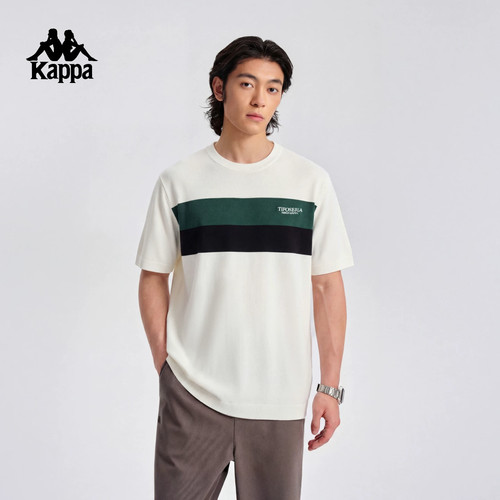 Kappa卡帕男装2026夏季新款纯棉刺绣圆领透气短袖T恤K0G32TD05