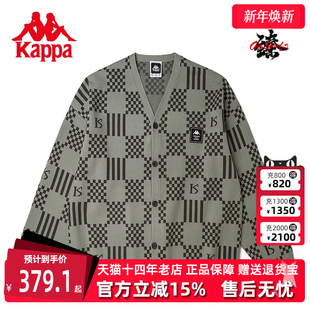 棋盘格休闲外套K0CY2LD70 新款 Kappa卡帕男女编织开衫 毛衣秋季