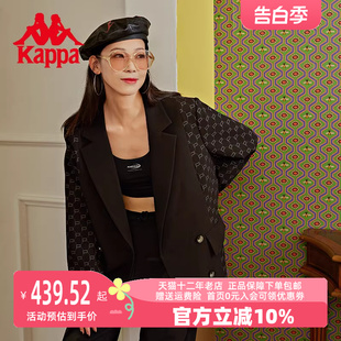 复古通勤西装 Kappa卡帕玩家老花西服女2023夏新款 上衣 K0B82BF93D