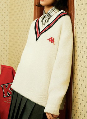 Kappa卡帕女装春季新款运动休闲舒适低帮时尚保暖套头衫K0E22LT39