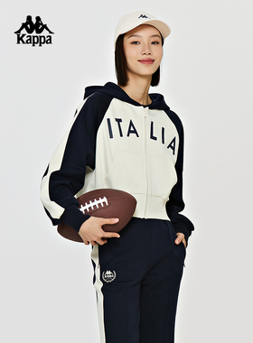 Kappa卡帕女春季新款简约舒适运动休闲针织开衫外套K0E22MK03