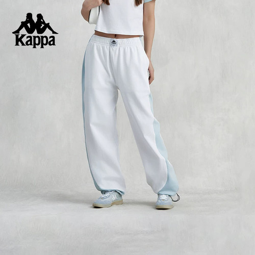 Kappa卡帕女裤夏季新款针织下装撞色拼接运动休闲长裤K0E42AK83