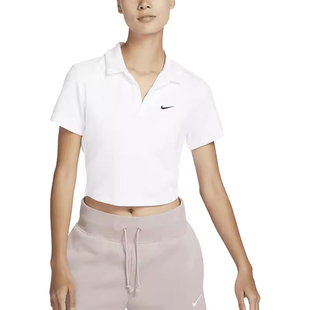 Nike耐克女装T恤夏季新款透气修身运动休闲翻领短袖DV7885