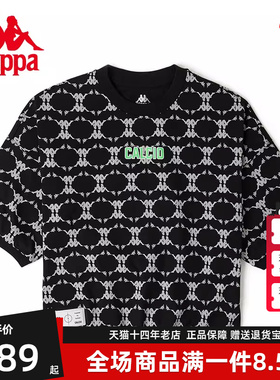 Kappa卡帕女短袖T恤2024春季新款运动休闲半袖圆领上衣K0C42TD17D