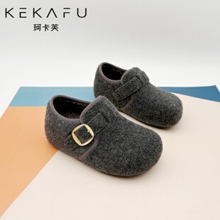 珂卡芙全包勃肯鞋女2025新款冬季加绒棉鞋一脚蹬巨好看毛绒女鞋子