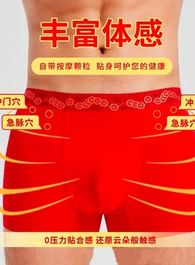 2条 新年礼物正品活力无限男士内裤磁疗养生调理裤干爽本命年红色