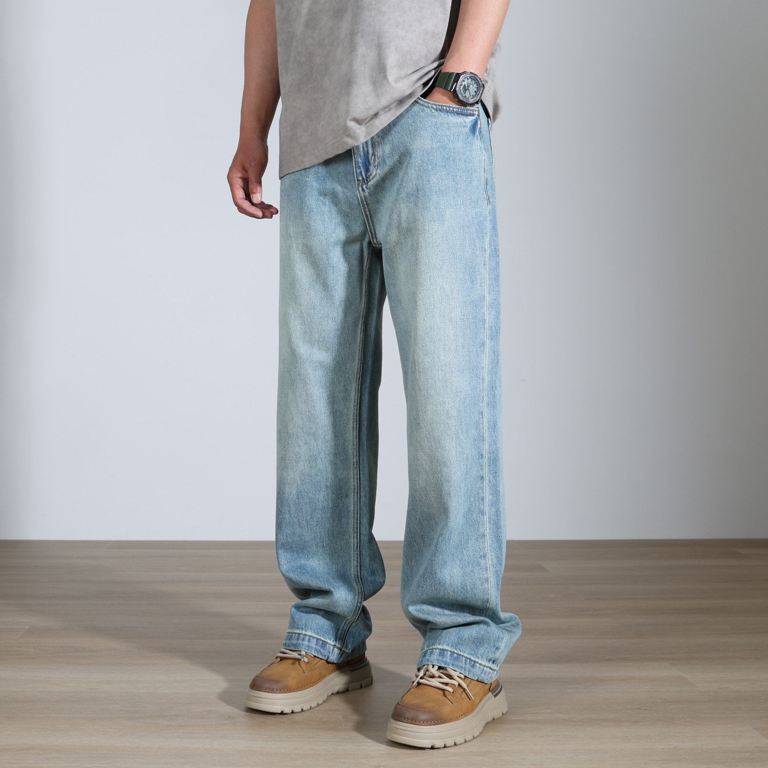 【宽松直筒】春夏新品宽松直筒牛仔裤男款潮牌美式复古百搭直筒裤