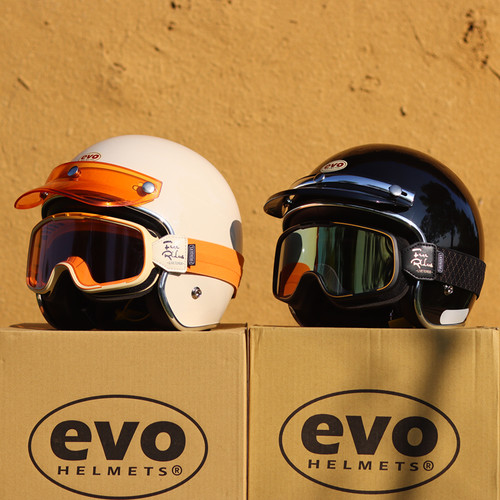轻便摩托车复古盔evo4分之3半盔