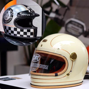 台湾复古头盔海鸟哈雷全盔摩托车小盔体男女踏板CM300拿铁乐高帽