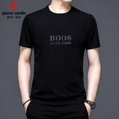 高端男士 上衣男装 短袖 冰丝圆领体恤休闲汗衫 t恤夏季 皮尔卡丹正品