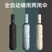 24骨纯色简约商务风太阳伞防风暴雨专用自动款 雨伞大号双人广告伞