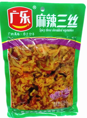 广乐食品180克袋麻辣三丝菜芯爽口笋丁下饭菜红油春笋泡菜酱腌