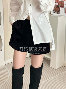 2025欧货新款 高品质气质百搭性感显腿长高腰丝绒短裤
