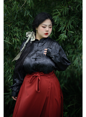 Vaee大码女装日常两件套胖mm新中式汉服衬衫宋制国风马面裙半身裙