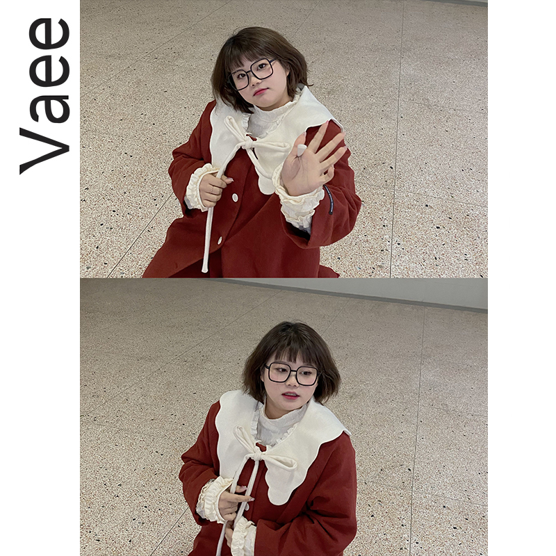 vaee大码女装大衣长款新年冬季圣诞胖减龄娃娃领加棉双面呢外套,女装/女士精品,大码呢大衣,淘宝优惠券,粉丝福利购,淘宝优惠卷
