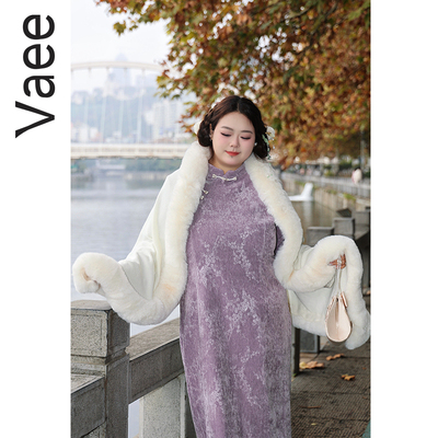 新中式旗袍淑女连衣裙雪尼尔