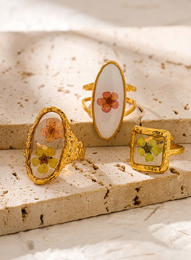 文艺复古时尚不锈钢开口戒指