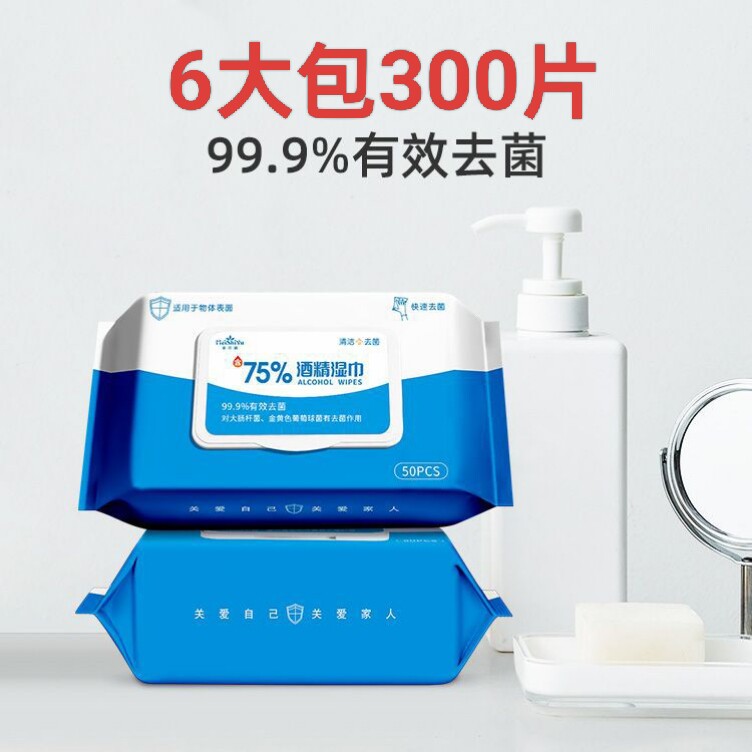 美诗语含75%酒精消毒湿巾50抽大包宝宝婴幼儿家庭手口免洗湿纸巾