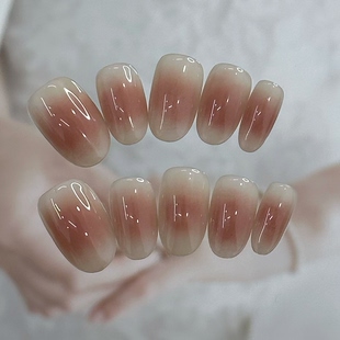 腮红晕染成品美甲纯手工穿戴甲 YZ•804