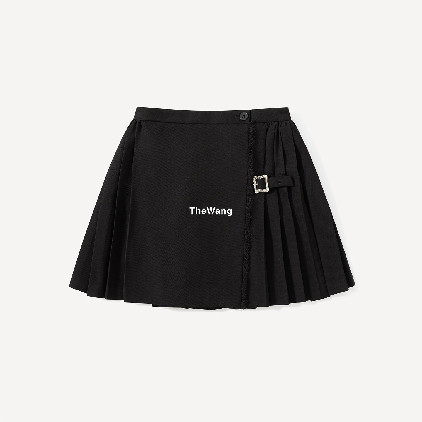 thumbnail for ERD high-waisted pleated short skirt for women, black with irregular design, slimming A-line skirt, niche vintage anti-wardrobe malfunction