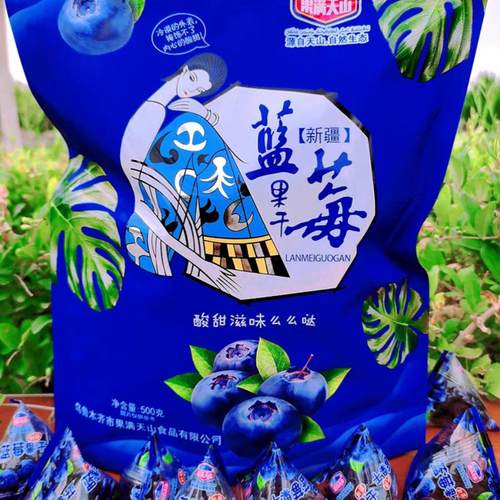 新疆果满天山蓝梅干500g酸甜无籽独立包装休闲零食