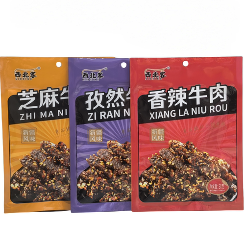 西北客牛肉干50g真牛肉新疆风味香辣芝麻孜然休闲零食