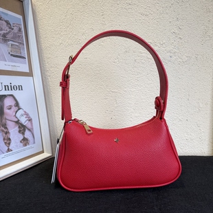哗好美的正红颜色出口欧美外贸纯原单小众女包简约百搭喜庆单肩包