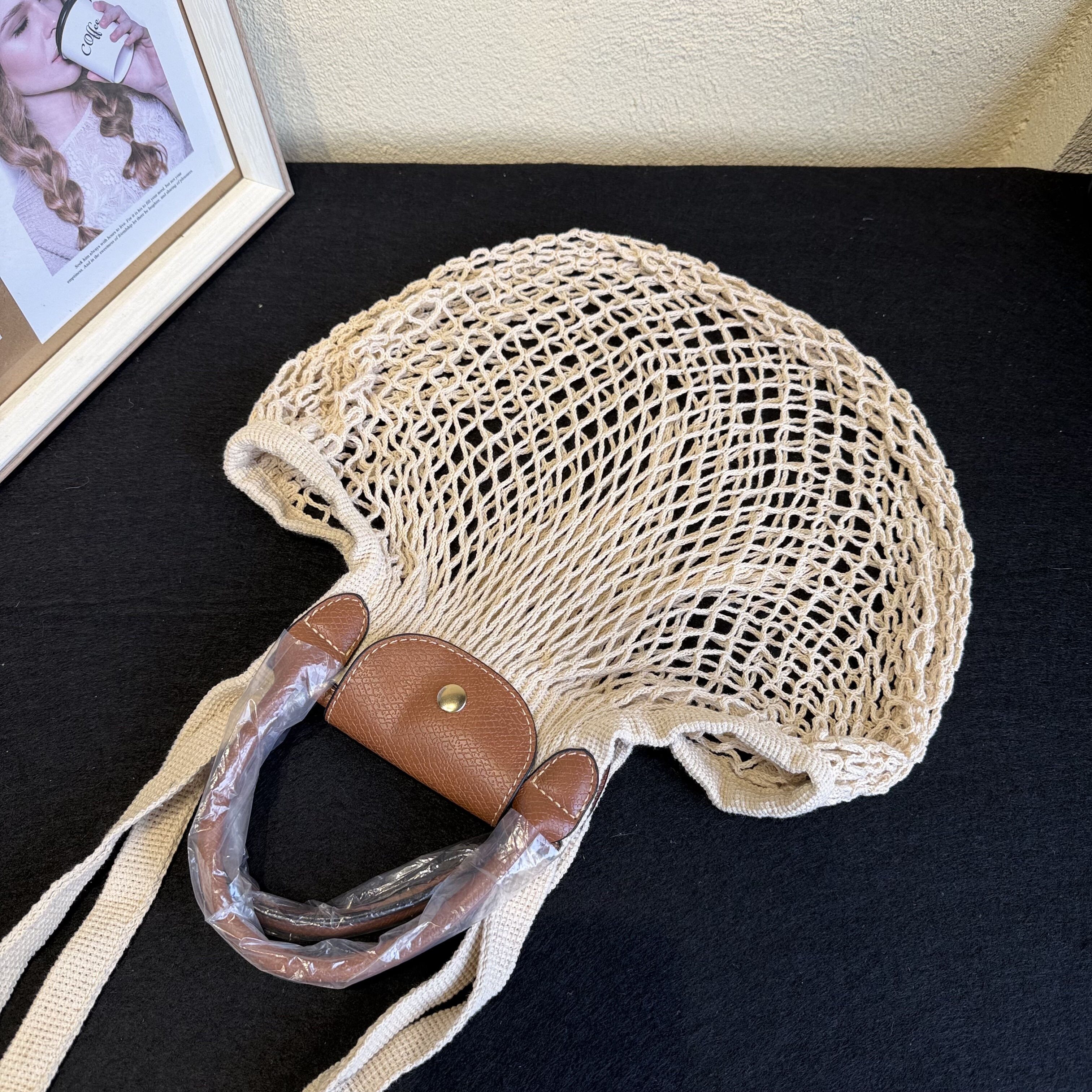 出口好货简约休闲女包网兜包编织网袋鱼网包购物袋单肩包手提包