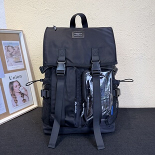 实用新款防水尼龙布男女学生书包轻便装饰旅游通勤电脑双肩包背包