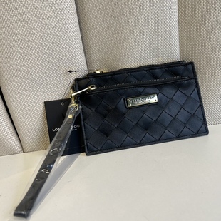 欧美外贸尾货编织格子纹小包卡片夹零钱包随身包护照套包男女通用