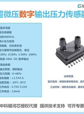 GXP9541表压力传感器芯片对标SM9541数字差压余压监测呼吸机医疗